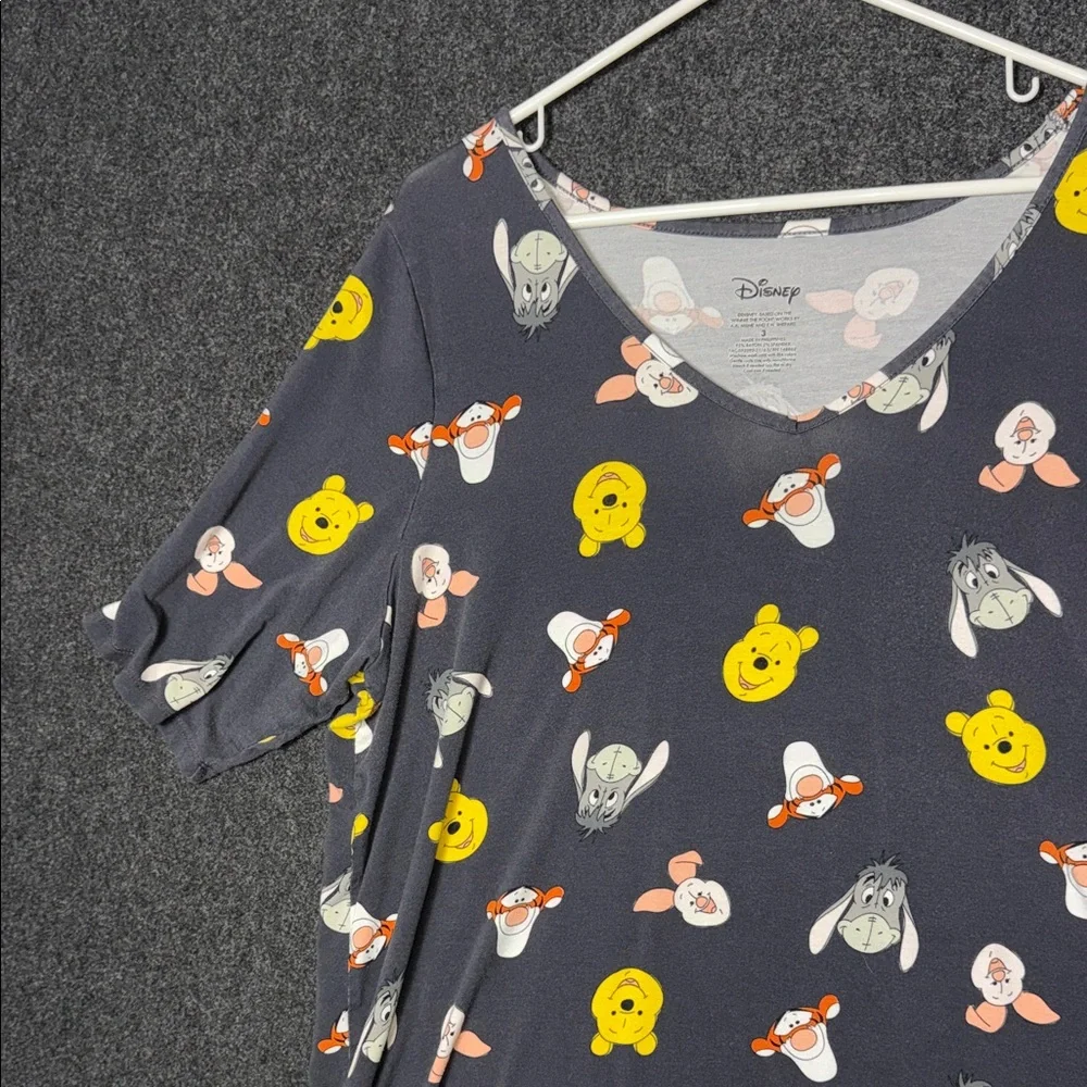 Disney Women's Charcoal Sleep Top with Character Print 3 - Picture 4 of 6